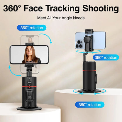 Auto Face Tracking Phone Holder Tripod – 360° Smart Face &amp; Body Tracking Stand for TikTok, Vlog, Live Streaming &amp; YouTube Videos