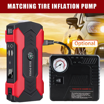 Car Jump Starter – 28000mAh 600A 12V Portable Battery Booster &amp; Power Bank with LED Flashlight