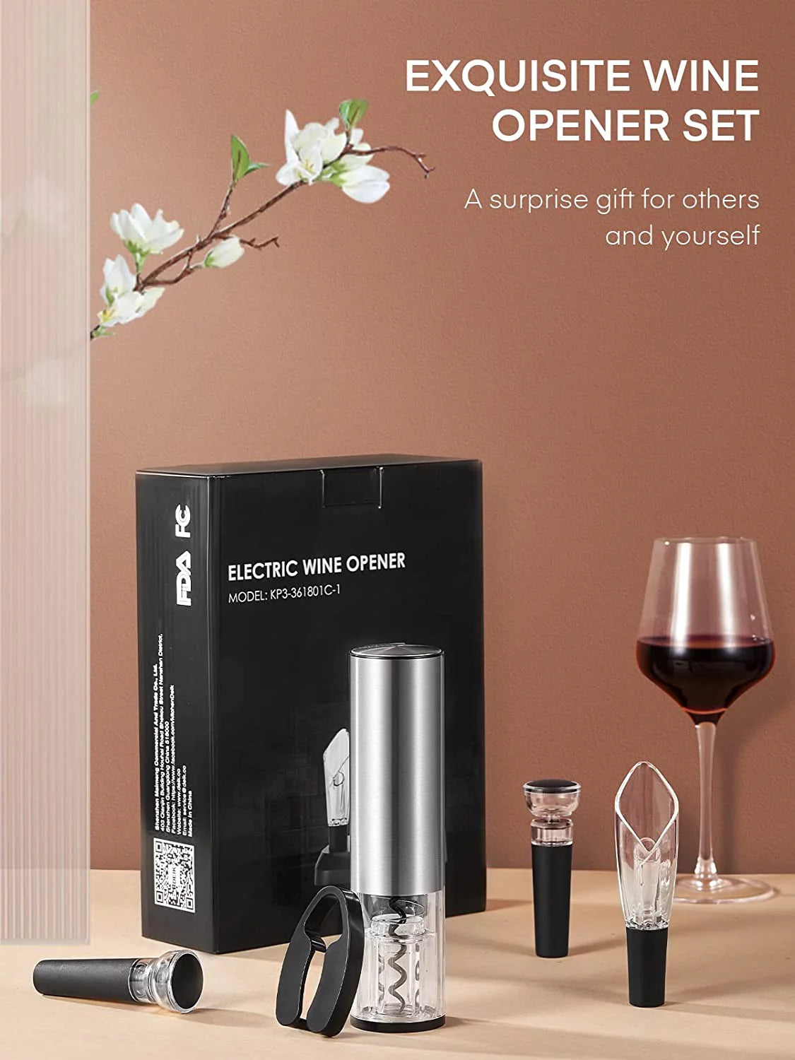 Cordless Electric Wine Opener Set – Effortless Wine Opening &amp; Preservation