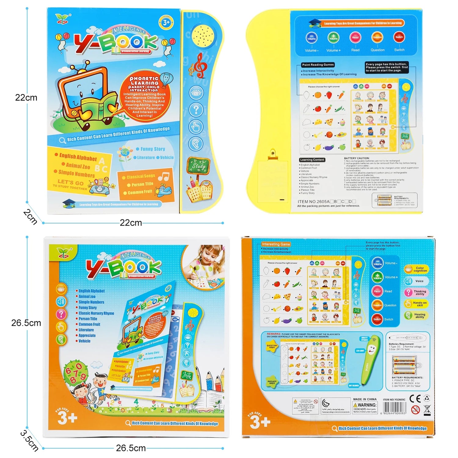 Educational Electronic Learning Book for Kids – Interactive Read &amp; Write Toy for Ages 2–6, Early Learning &amp; Writing Skills