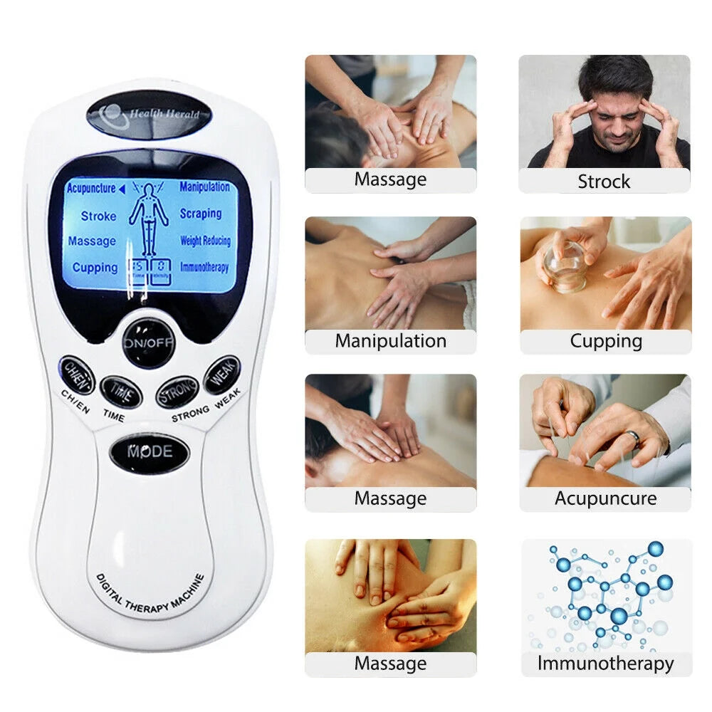 Electrical Stimulation Therapy Massager with Digital Display – TENS &amp; EMS Unit for Back, Neck, Muscle Pain Relief – 24 Modes, Rechargeable, Portable – Ideal Wellness Gift