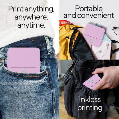 CTP500 Wireless Mini Thermal Printer &amp; Label Maker – Inkless Bluetooth Printer with Paper, Compatible with Android &amp; iOS (Purple)