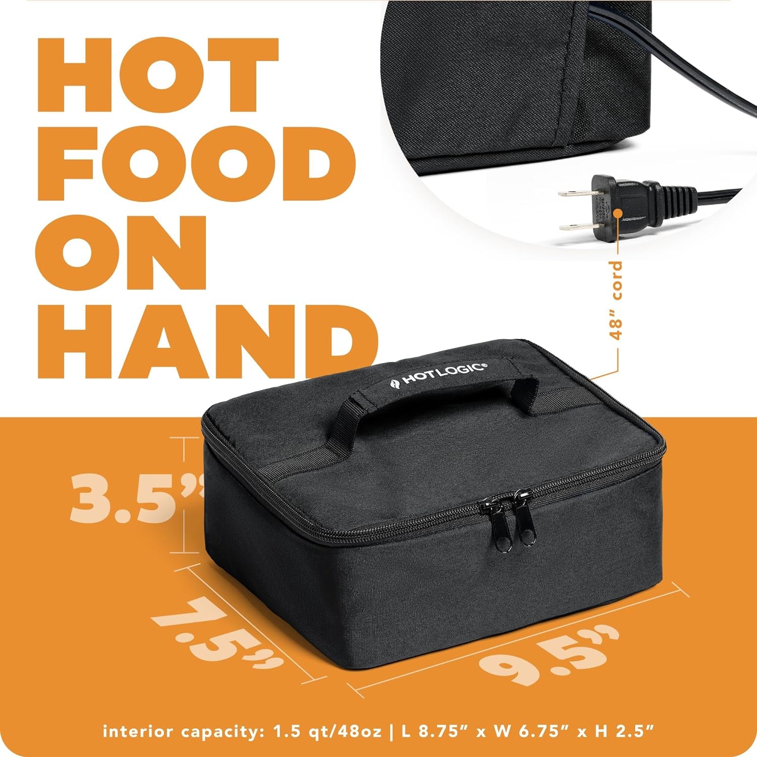 Mini Heated Lunch Box – Portable Electric Food Warmer for Men &amp; Women – Perfect for Work, Office, Construction – Cook, Reheat &amp; Eat Anywhere – 120V – Black