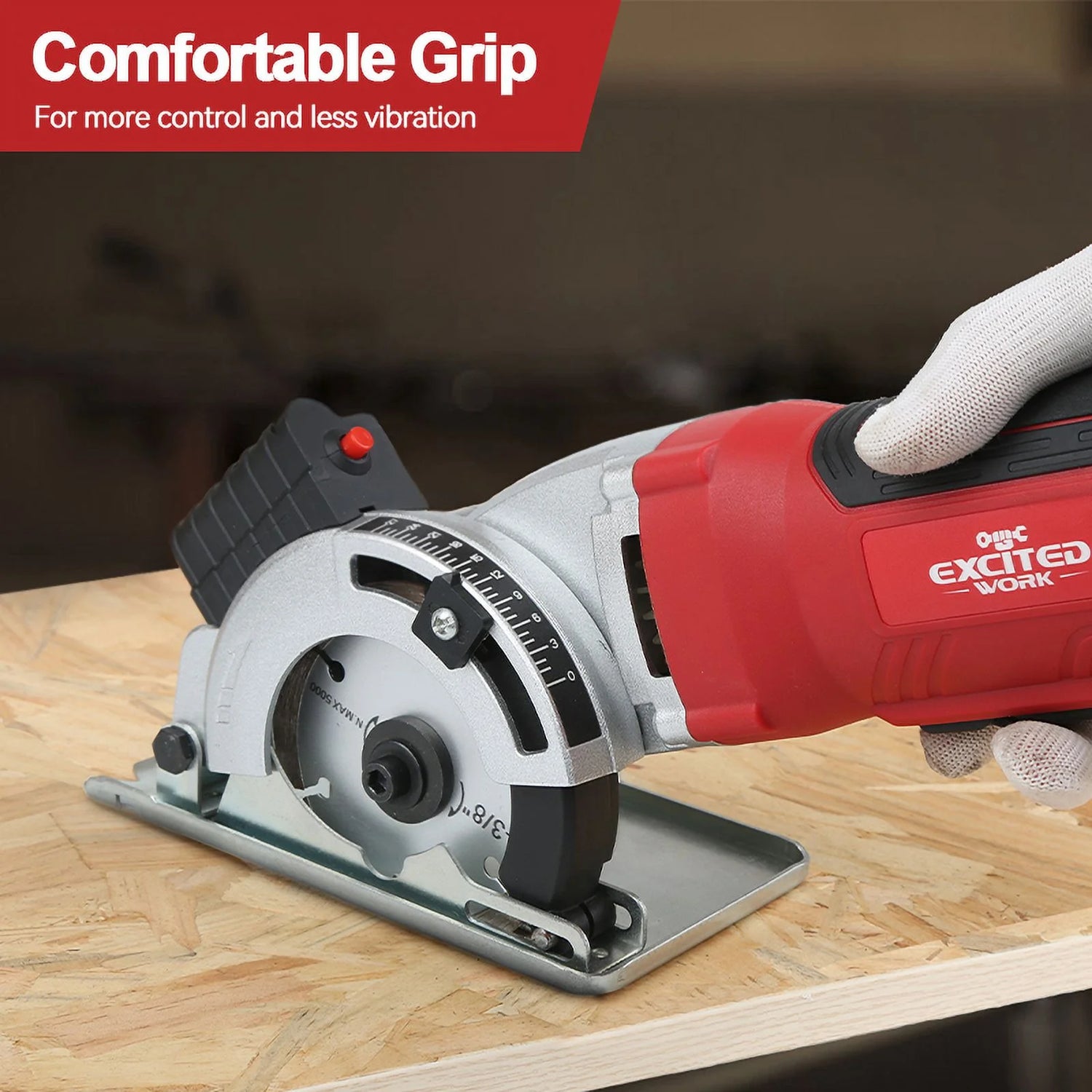 4.5-Amp 3-3/8&quot; Compact Electric Circular Saw with Laser Guide – 6500 RPM High-Speed Power Saw for Wood, Tile, and Plastic Cutting