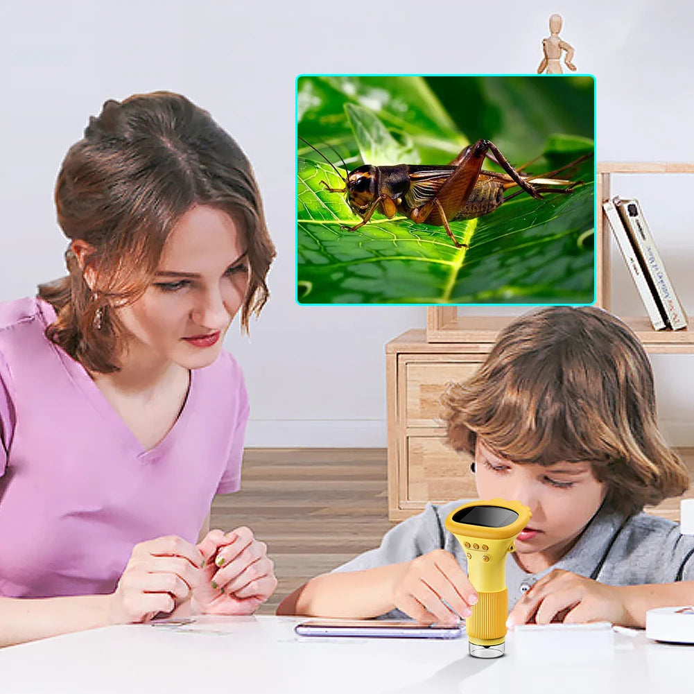 1000X Electronic Magnifier Camera – 2MP Lens Pocket Microscope with 8 LED Lights for Kids, Insects, Coins &amp; Biology