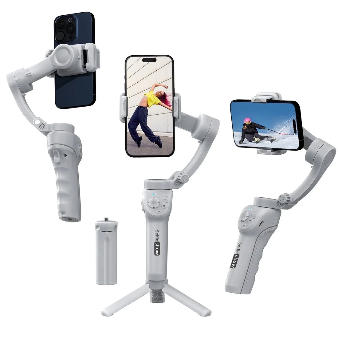 🎥 Smartphone Gimbal Stabilizer – 3-Axis Handheld Camera Gimbal for iPhone &amp; Android  Face &amp; Object Tracking | Anti-Shake | Portable &amp; Foldable | Video Vlogging Gimbal for Creators