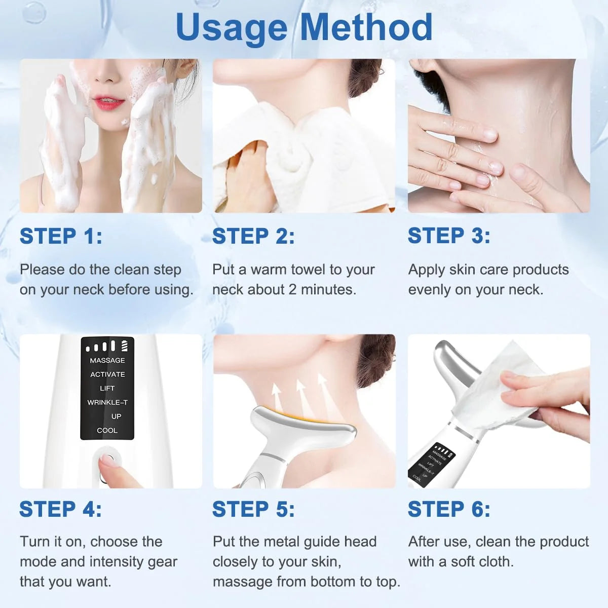6-in-1 Facial &amp; Neck Beauty Device – Multifunctional Skin Care Massager with Light Therapy, Vibration, Thermal, Cooling &amp; Microcurrent for At-Home Face Sculpting