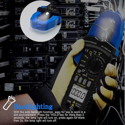 🔧 AP-7200APP Bluetooth Digital Clamp Meter – Auto-Ranging 6000 Counts Multimeter for AC/DC Current, Voltage, Resistance, Capacitance &amp; Continuity Testing