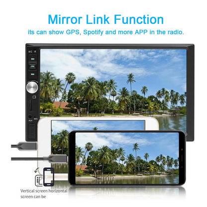 Double Din Car Stereo with 7-Inch HD Touch Screen  Multimedia Car Radio Player | Bluetooth | FM | USB | AUX | Rear Camera Input | Mirror Link | Car Audio Entertainment System