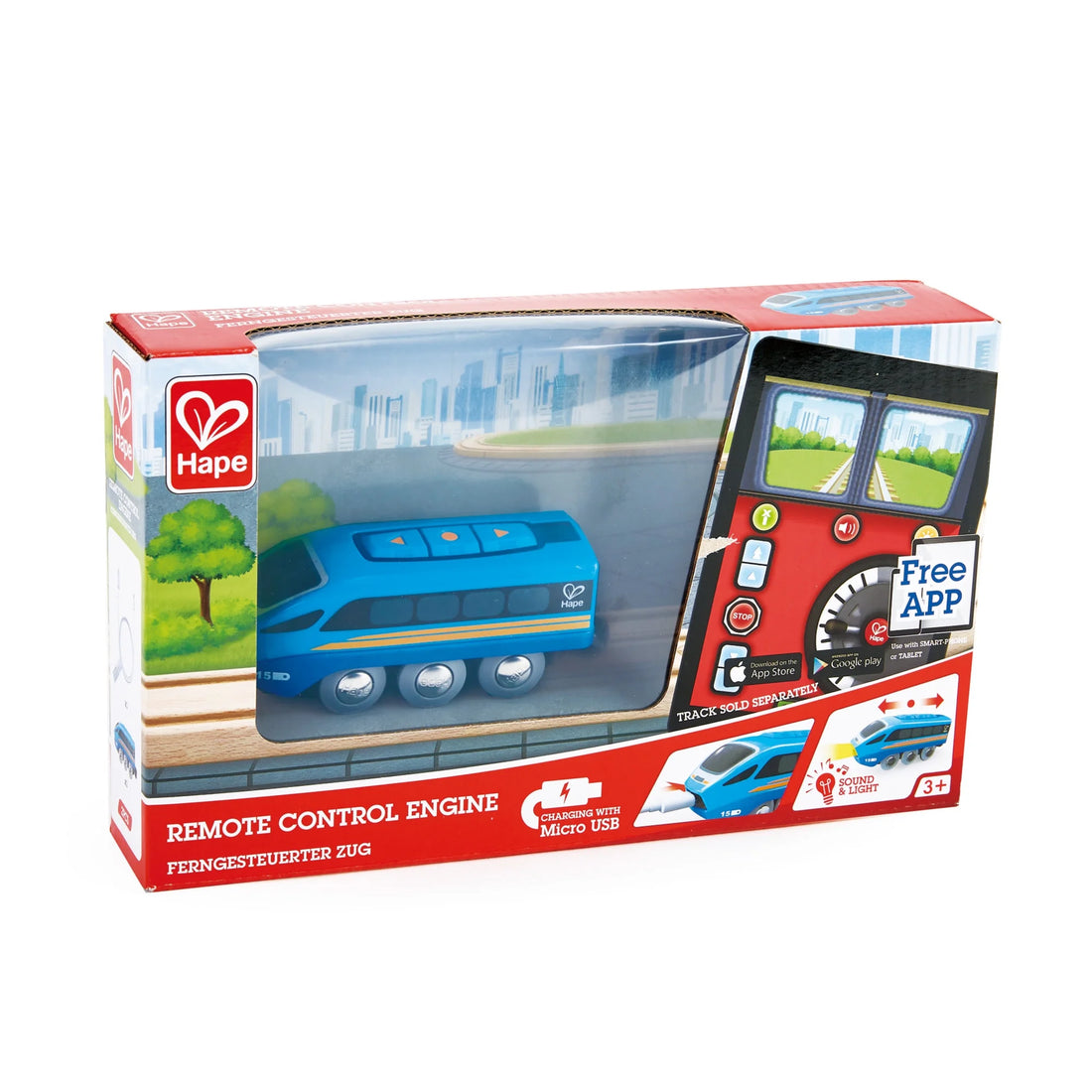 Remote Control Engine Train in Blue – Electric RC Locomotive Toy for Kids Ages 3+