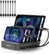 5-Port Multi USB-A Charging Station with Organizer Dock – Includes 7 Short Cables | Compatible with iPhone, iPad, Cell Phones & Tablets | Gray
