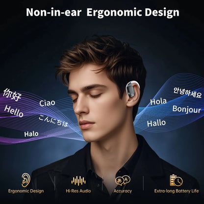 🎧 AI Translation Earbuds Real-Time – Wireless Bluetooth Headphones, 144 Languages Two-Way Translator, iOS &amp; Android Compatible, for Travel, Business, Learning &amp; Sports