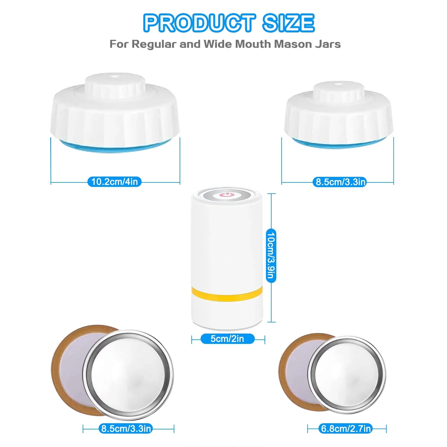 Electric Mason Jar Vacuum Sealer with Electric Vacuum Pump – Preserve Freshness Easily