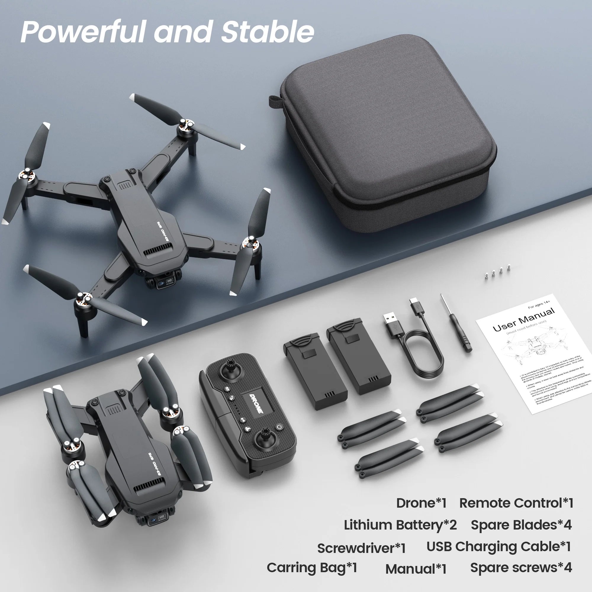 B3-PRO GPS Foldable Drone with 4K HD Camera – Brushless Motor, Dual Batteries, Black