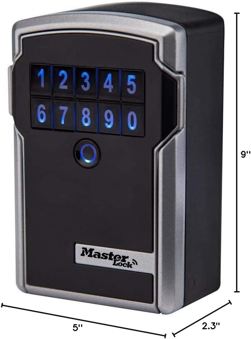 Digital Lock Box for Keys with Code, Electronic Wall Mount Key Safe with Bluetooth Connection to Ios/Android App and Sharable Keypad Codes, 3-1/4 Inches Wide, ‎5441EC