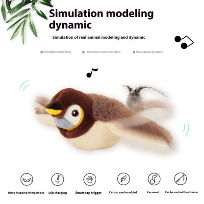 USB Interactive Flying Bird Cat Toy – Electronic Pet Simulation Sparrow Toy