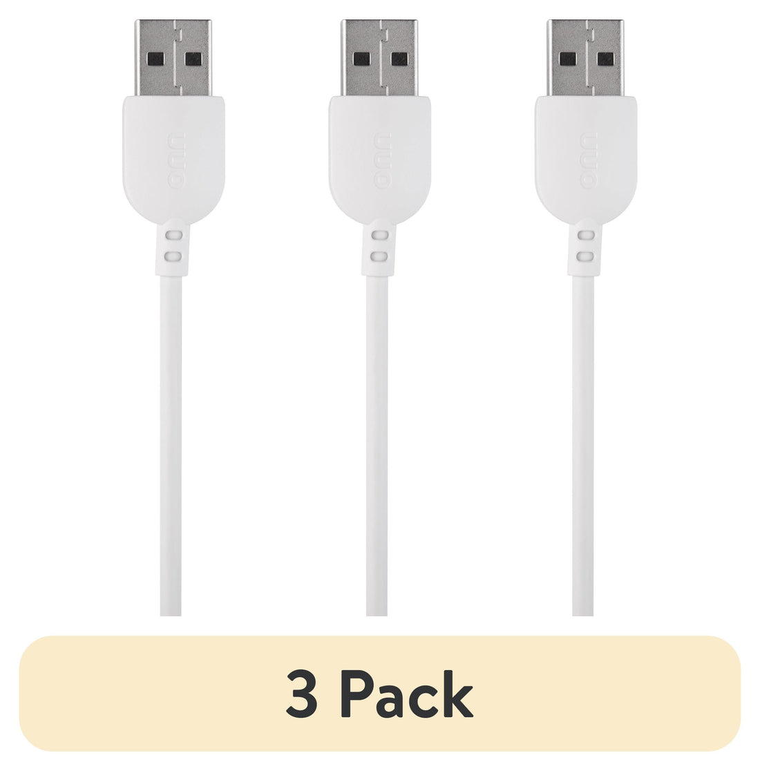 (3-Pack) 6Ft USB-C to USB-A Charging Cable | USB-IF Certified | Fast Charge &amp; Sync | Durable White Cables for Phones, Tablets &amp; More
