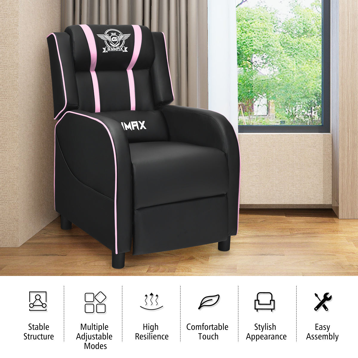 Massage Gaming Recliner Chair with Side Pockets – Ergonomic Comfort for Gamers &amp; Relaxation