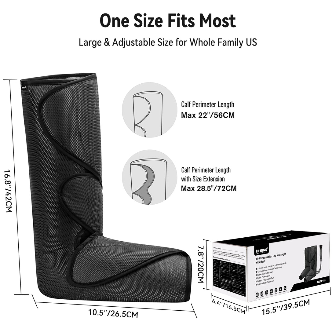 Leg Massager with Heat – Foot &amp; Leg Circulation Massager with Handheld Controller