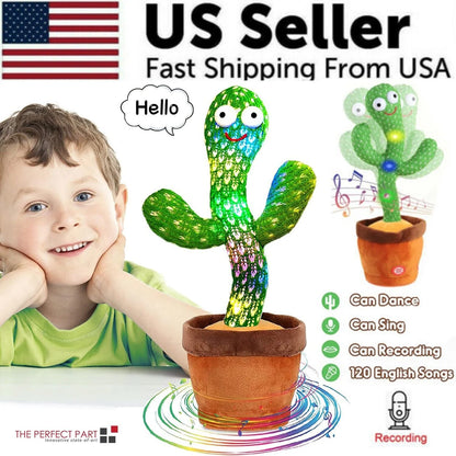 🌵 Dancing Cactus Plush Toy Doll – Electronic Recording, Singing &amp; Dancing Funny Gift (US Version)