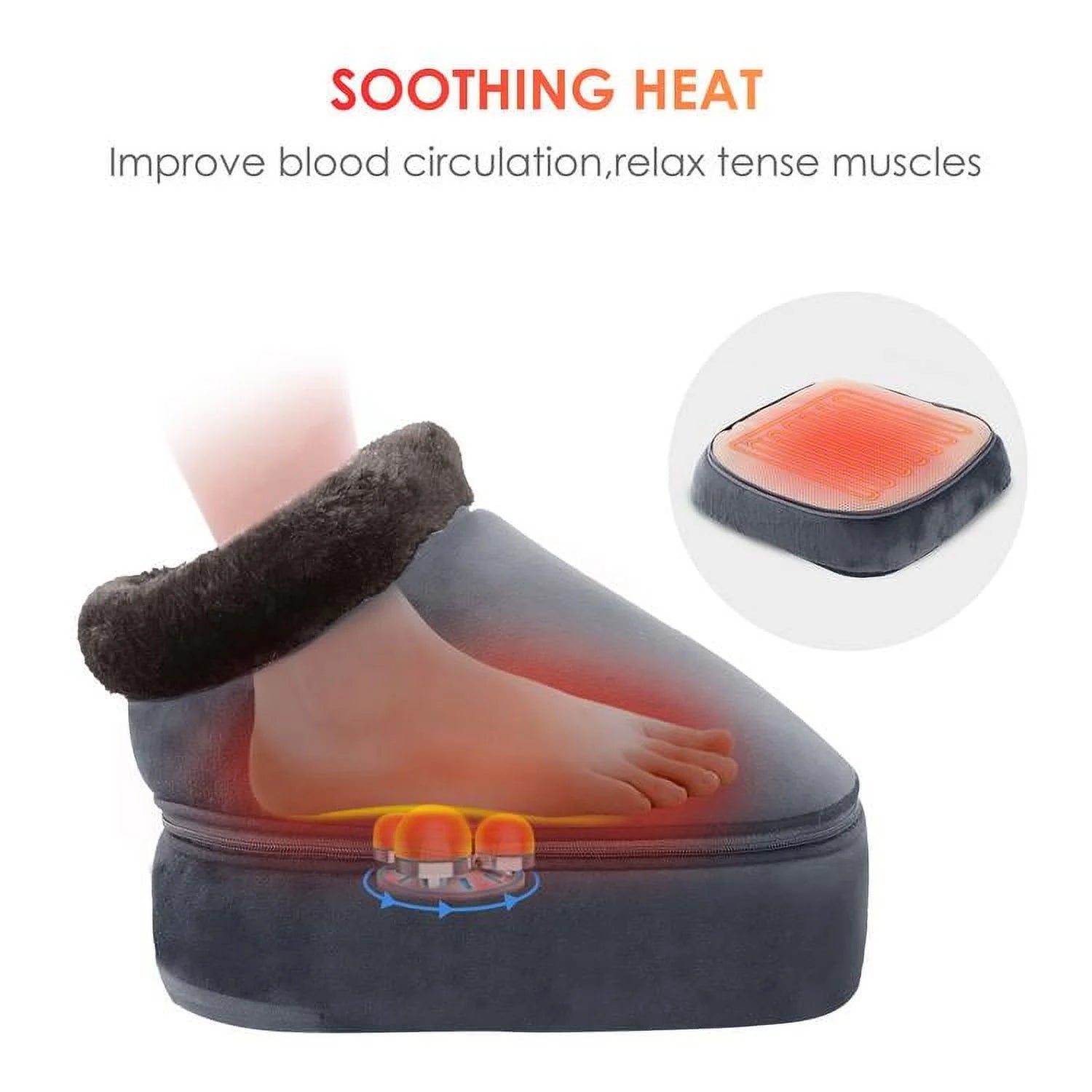 Kneading Shiatsu Foot &amp; Back Massager with Heat, Feet Warmer Machine Gift for Family