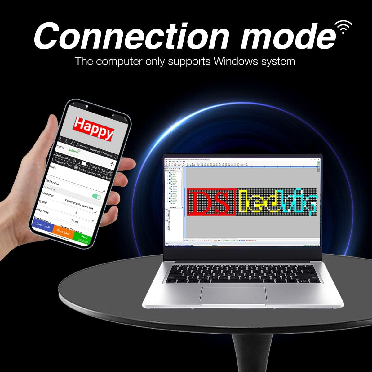 P10 Outdoor WiFi LED Display Sign – 40&quot; x 8&quot; Waterproof Digital Advertising Board