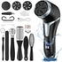 Electric Foot Callus Remover with Vacuum Cleaner – Rechargeable Foot File Dead Skin Remover with 2-Speed Settings, 3 Grinding Heads, LCD Display – Professional Black Foot Care Kit