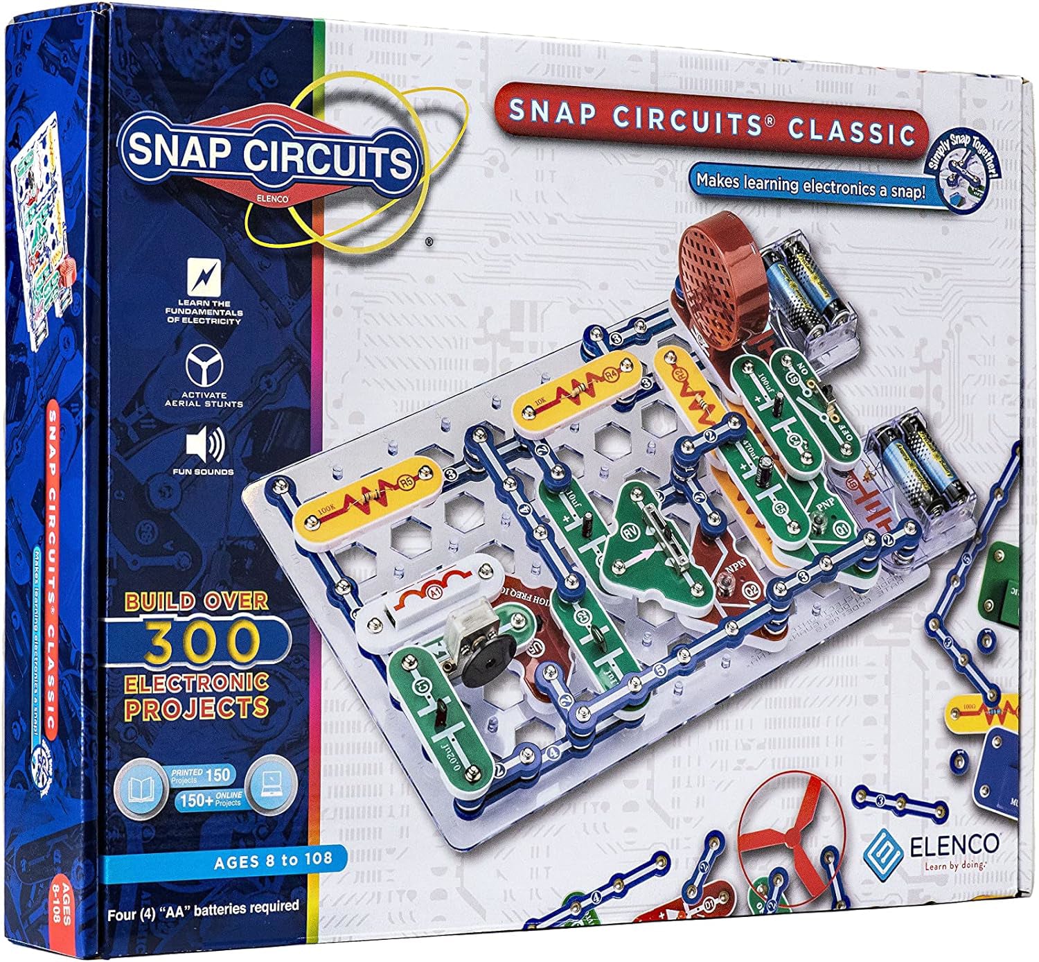 Snap Circuits Classic SC-300 Electronics Exploration Kit | Over 300 Projects | STEM Learning Toy for Kids Ages 8+