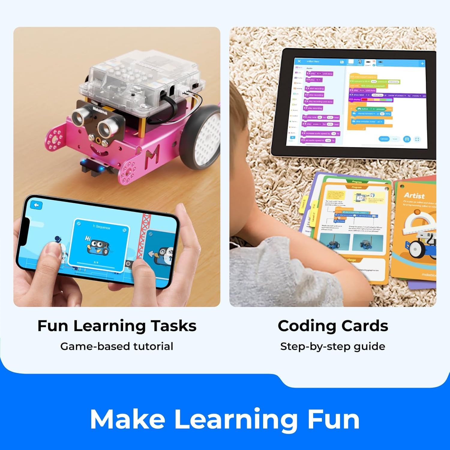 mBot Robot Kit – STEM Learning &amp; Coding Fun for Kids Ages 8-12 (Pink)  Get your kids started on a fun and educational robotics journey!