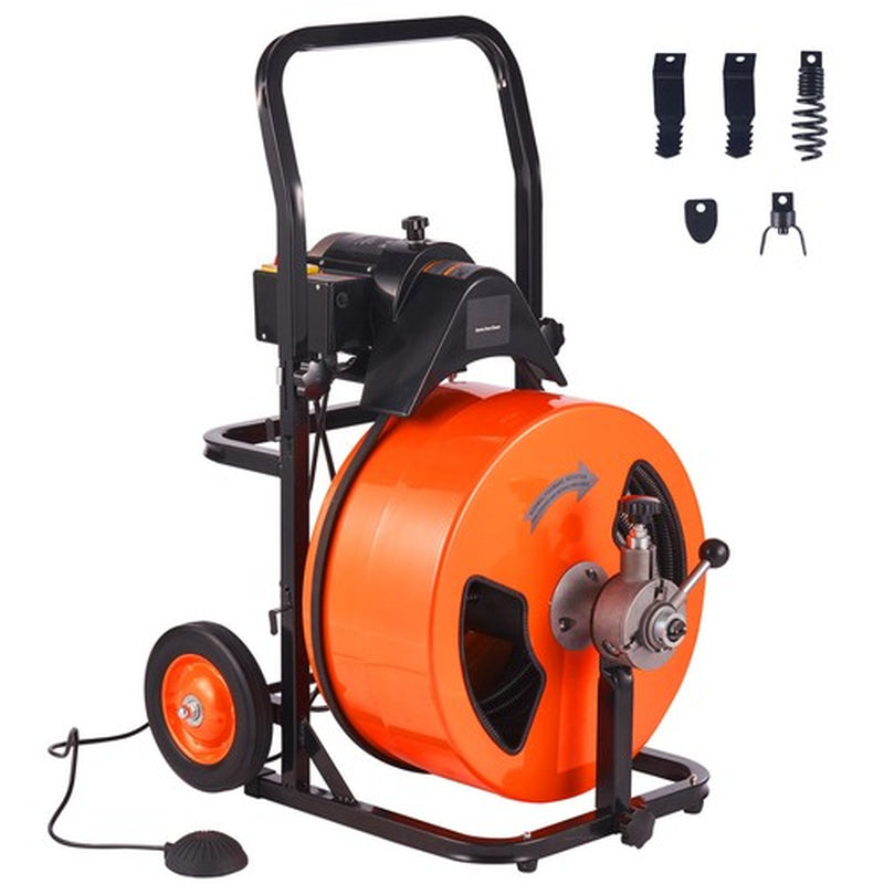 Uimoso Electric Drain Cleaner Machine – Powerful 100 FT Auto Feed Drain Auger