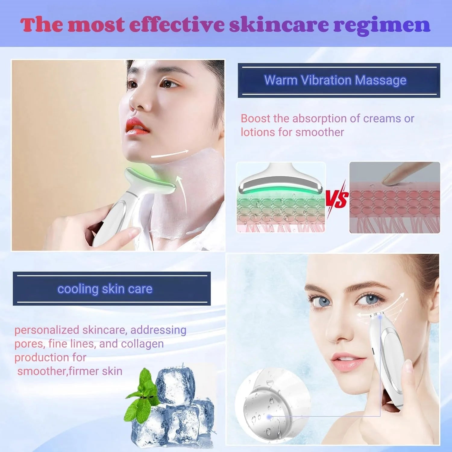6-in-1 Facial &amp; Neck Beauty Device – Multifunctional Skin Care Massager with Light Therapy, Vibration, Thermal, Cooling &amp; Microcurrent for At-Home Face Sculpting