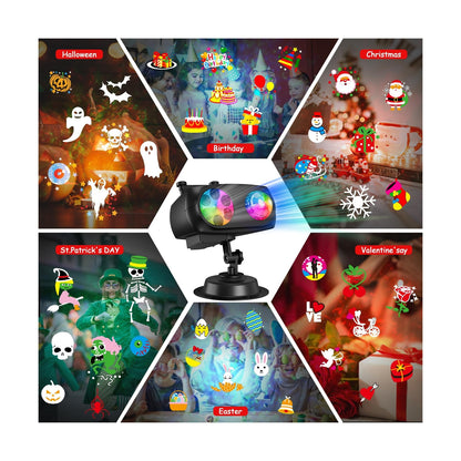 🎄🎃 COOLWUFAN Upgrade Waterproof Outdoor Christmas &amp; Halloween Projector Lights