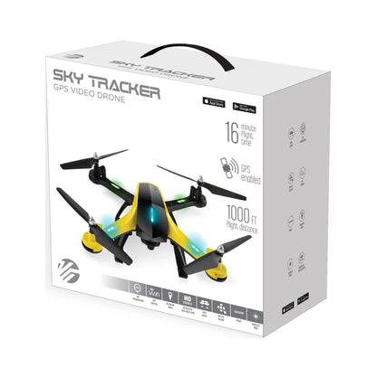 VTI Skytracker GPS Aerial Camera Drone – 1000Ft Range, Live Streaming, Black &amp; Yellow (12&quot; x 5&quot; x 11.5&quot;)