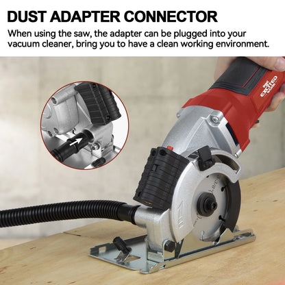 4.5-Amp 3-3/8&quot; Compact Electric Circular Saw with Laser Guide – 6500 RPM High-Speed Power Saw for Wood, Tile, and Plastic Cutting