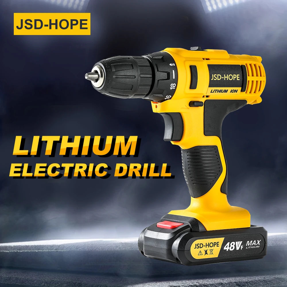 Electric Hand Drill &amp; Hammer Drill — Rechargeable Lithium Battery Powered Handgun Drill