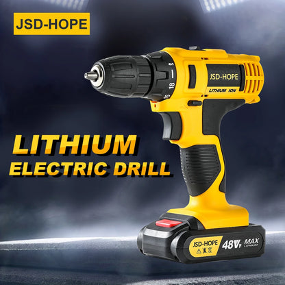 Electric Hand Drill &amp; Hammer Drill — Rechargeable Lithium Battery Powered Handgun Drill