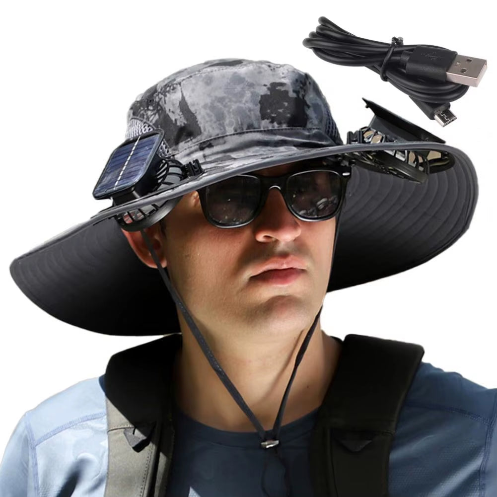 BreezeGuard™ Solar Fan Hat – Stay Cool with Hands-Free Sun-Powered Comfort