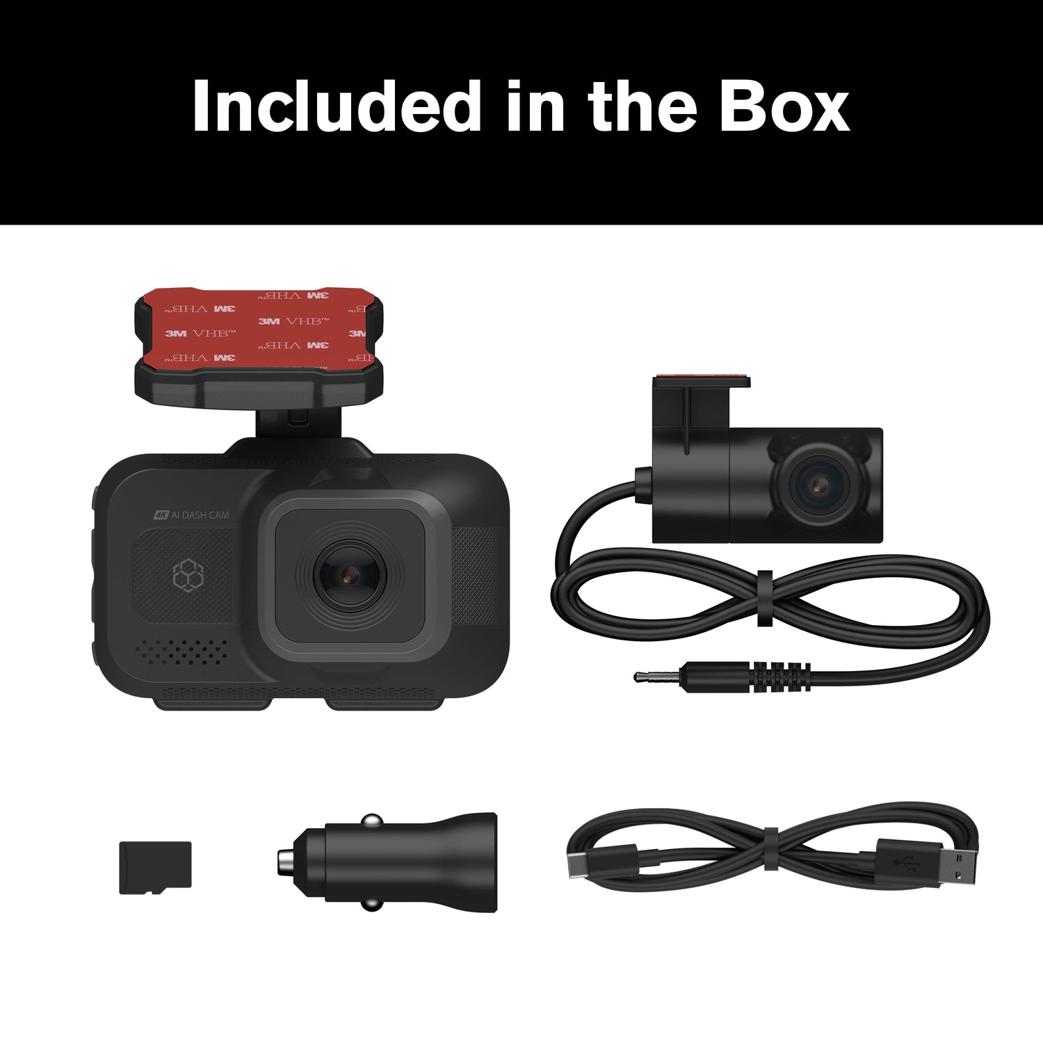 🚘 Roadcam AI PLUS – AI-Powered 4K Dash Cam with 1080P Rear Camera &amp; Full-Coverage Driver Assistance