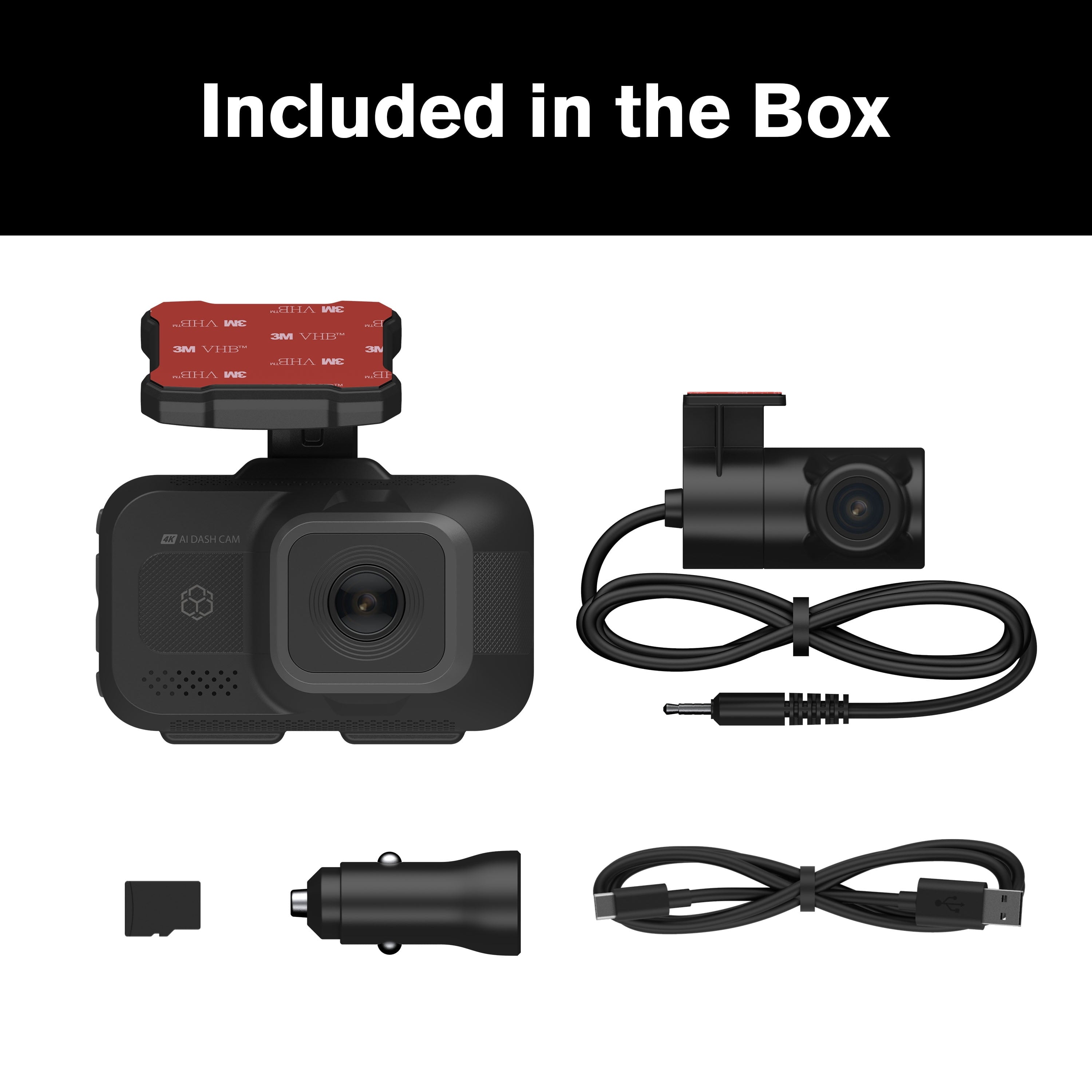 🚘 Roadcam AI PLUS – AI-Powered 4K Dash Cam with 1080P Rear Camera &amp; Full-Coverage Driver Assistance