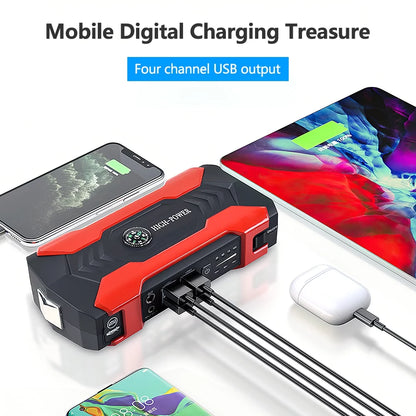 Car Jump Starter – 28000mAh 600A 12V Portable Battery Booster &amp; Power Bank with LED Flashlight