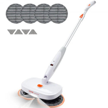 VEVOR Cordless Electric Spin Mop – Battery-Powered Floor Cleaner with Water Tank, LED Headlight, Dual Mop Heads &amp; Microfiber Pads for Hardwood, Tile, and Laminate