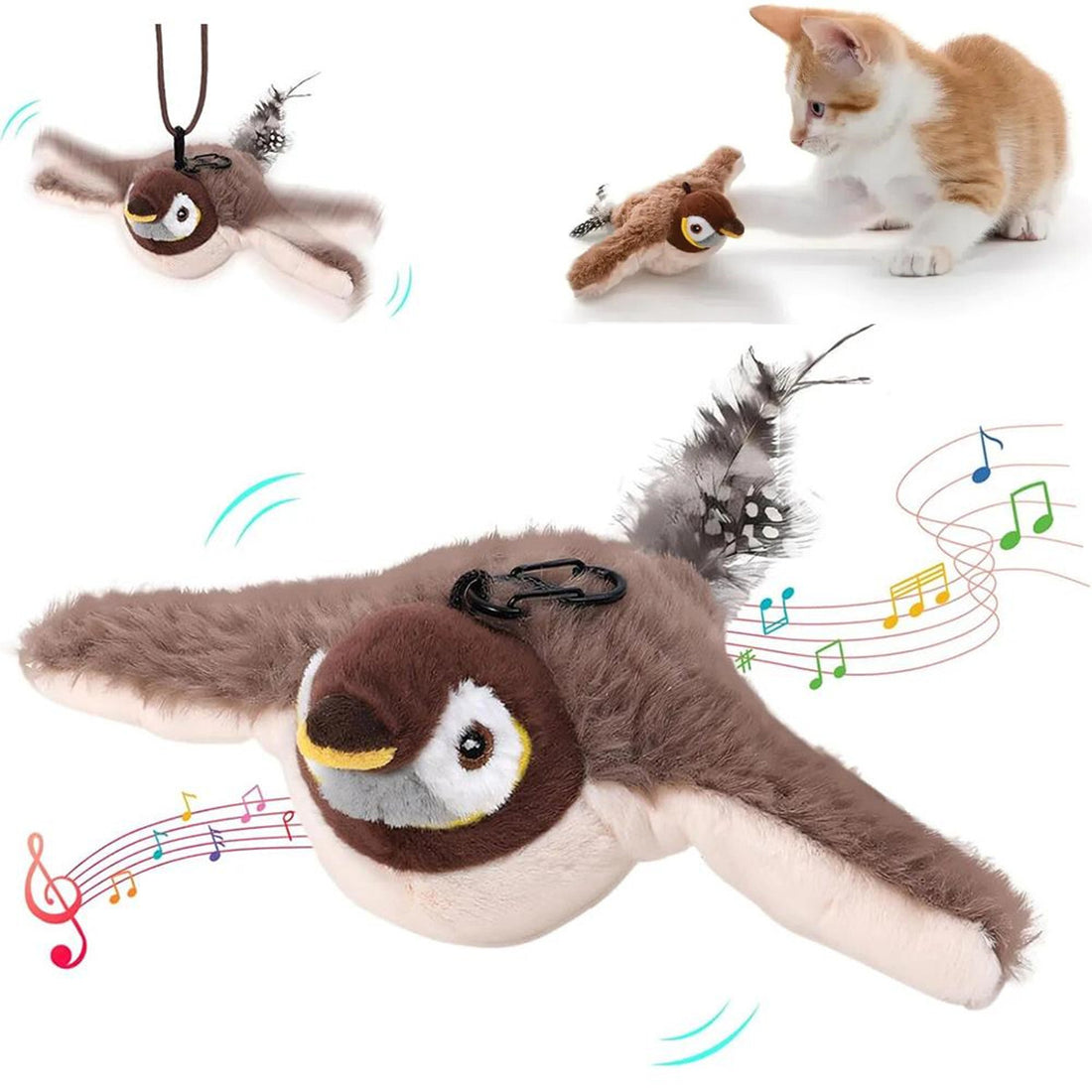 USB Interactive Flying Bird Cat Toy – Electronic Pet Simulation Sparrow Toy