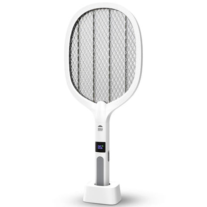 2-in-1 Electric Fly Swatter &amp; Mosquito Trap Lamp – USB Rechargeable Insect Zapper Racket with LED Light for Indoor &amp; Outdoor Use