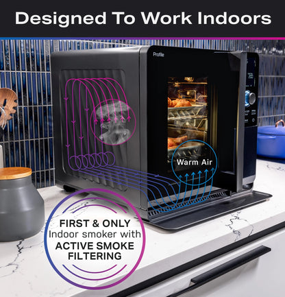 Profile Wood Pellet Food Smoker – Active Smoke Filtration &amp; Precision Smoke Control for Clean, Flavorful Cooking