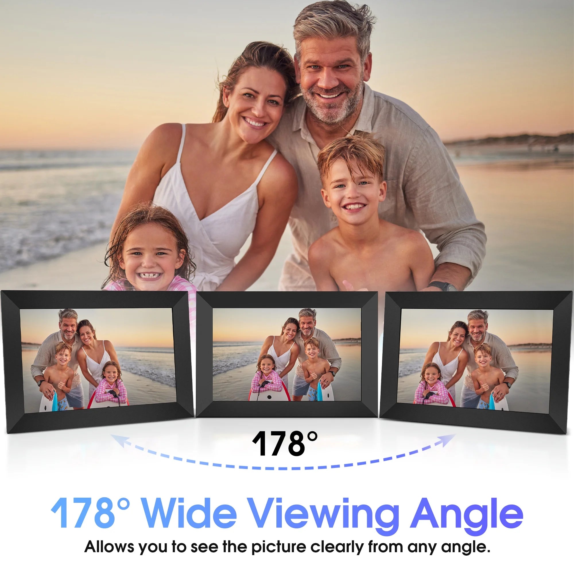 10.1-Inch Smart Digital Photo Frame with 32GB Storage, WiFi &amp; App Control 