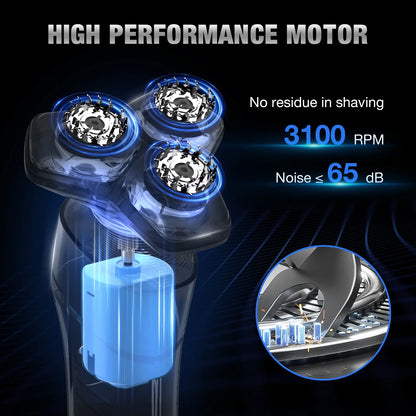 5-in-1 Multi-Function Rechargeable Electric Shaver for Men – Hair Trimmer, Ear &amp; Nose Hair Trimmer, Wet/Dry Use, Cordless, Gray