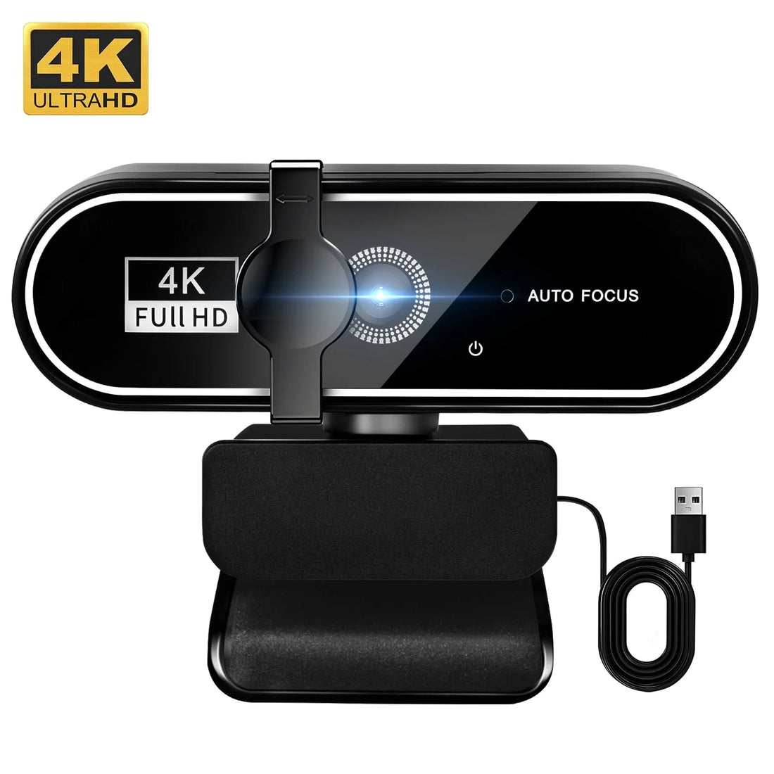 4K HD USB Autofocus Webcam with Dual Microphones – PC, Laptop, Gaming &amp; Xbox Streaming