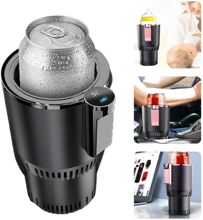 2-in-1 Smart Car Cup Warmer &amp; Cooler — Auto Heating &amp; Cooling Car Tumbler Holder (Black)