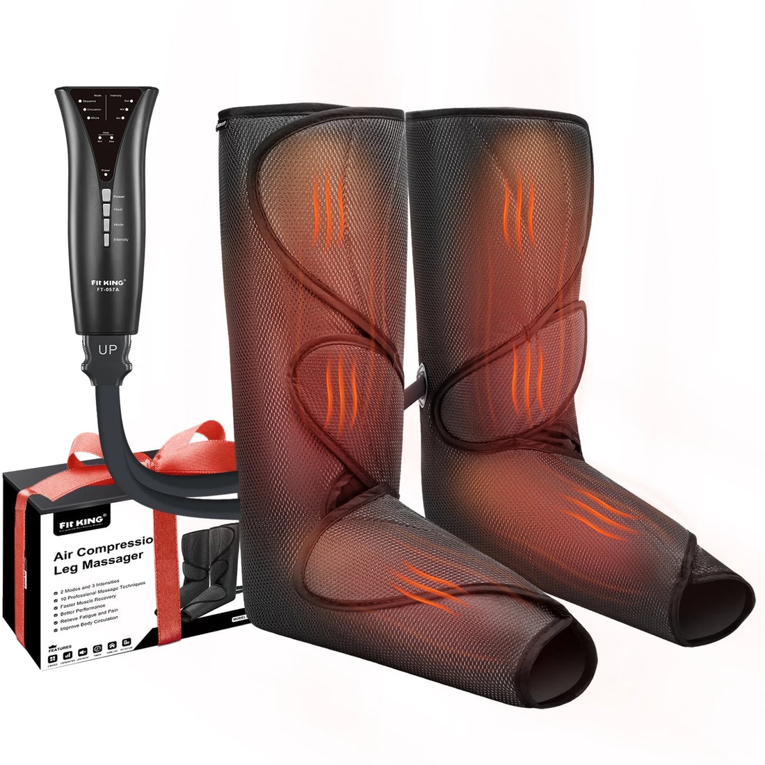 Leg Massager with Heat – Foot &amp; Leg Circulation Massager with Handheld Controller