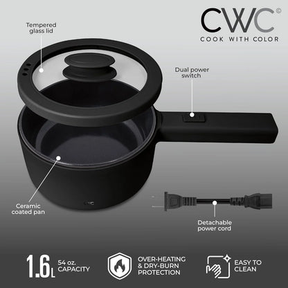 .6L Electric Hot Pot 700W Nonstick Mini Cooker